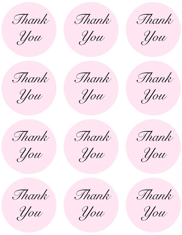 THANK YOU LABELS - PINK CIRCLES