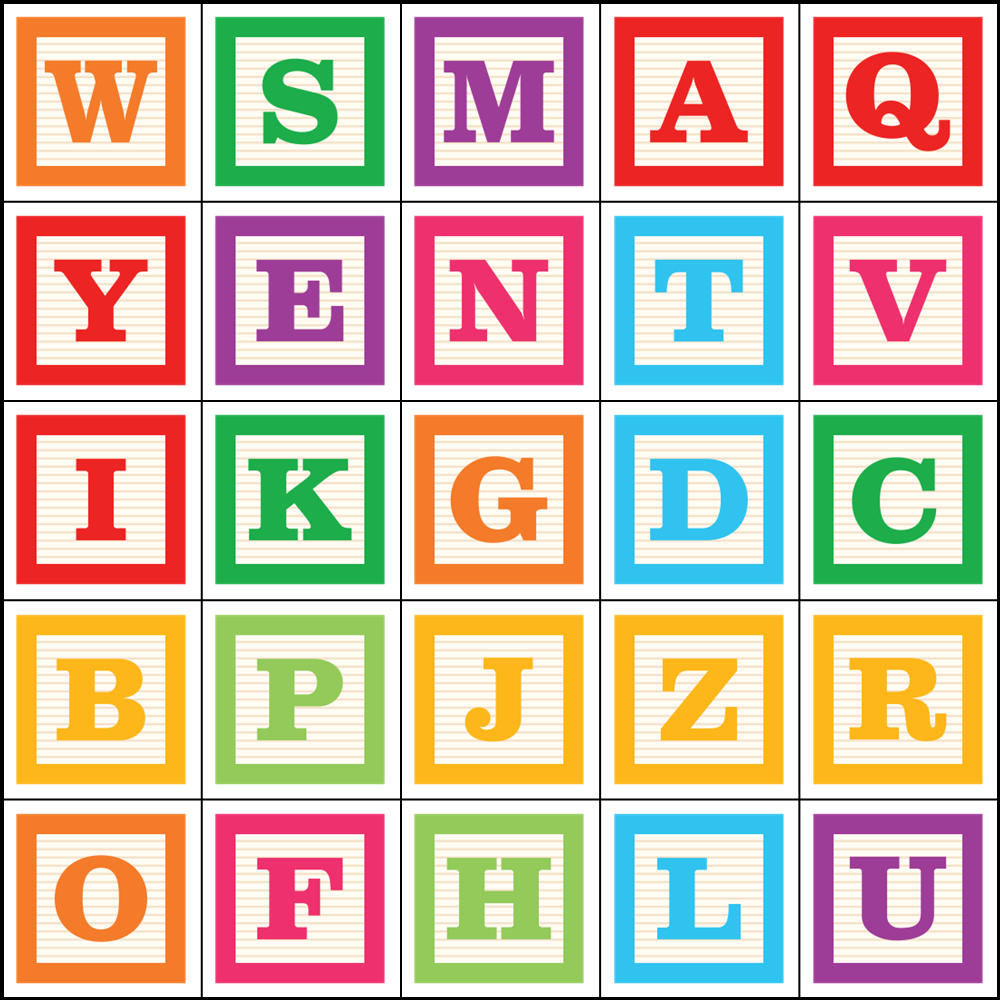 Alphabet Block Bingo Template