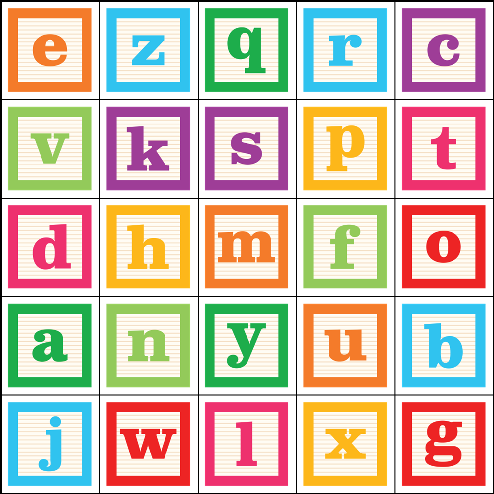 Alphabet Block Bingo Template