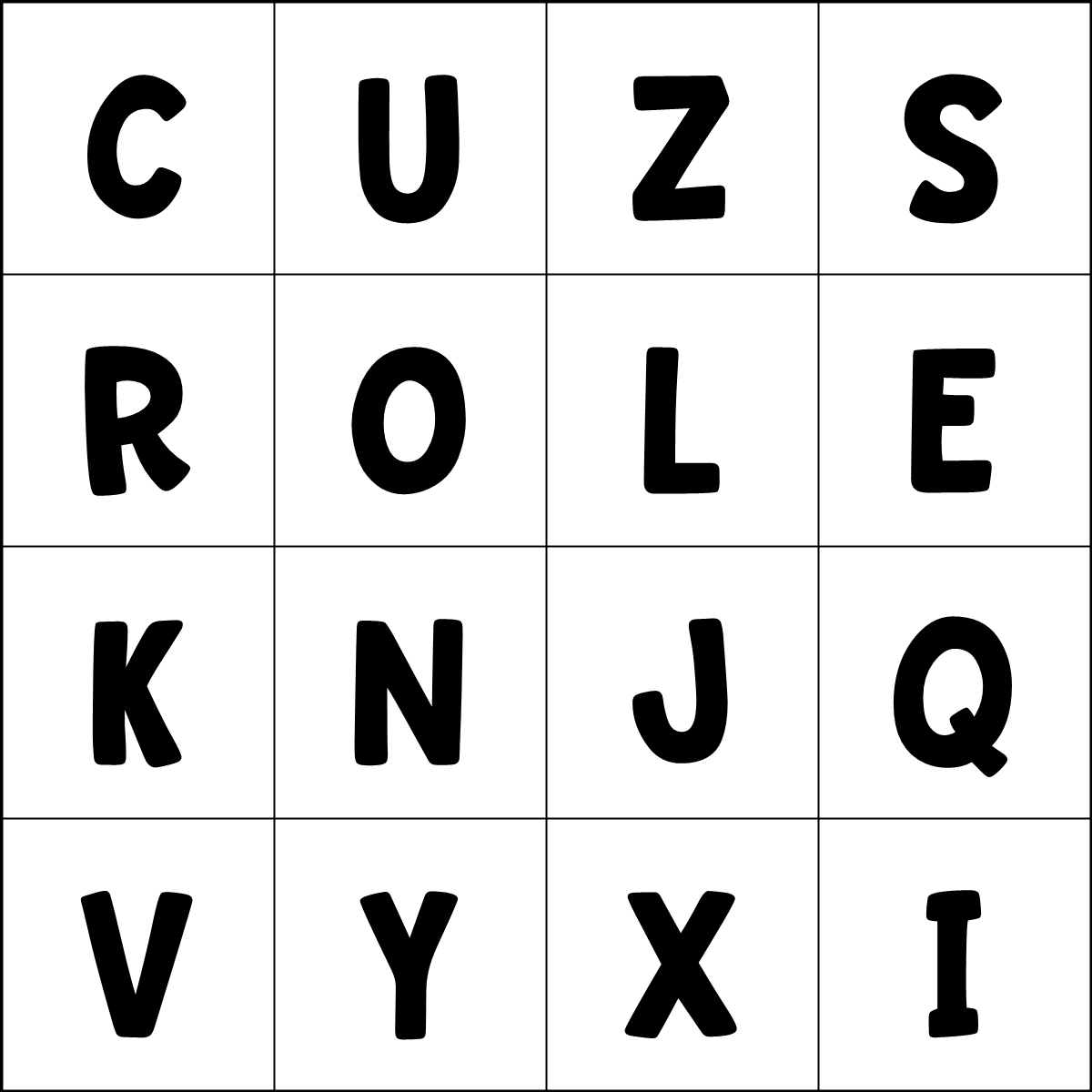 Alphabet Bingo Template Set