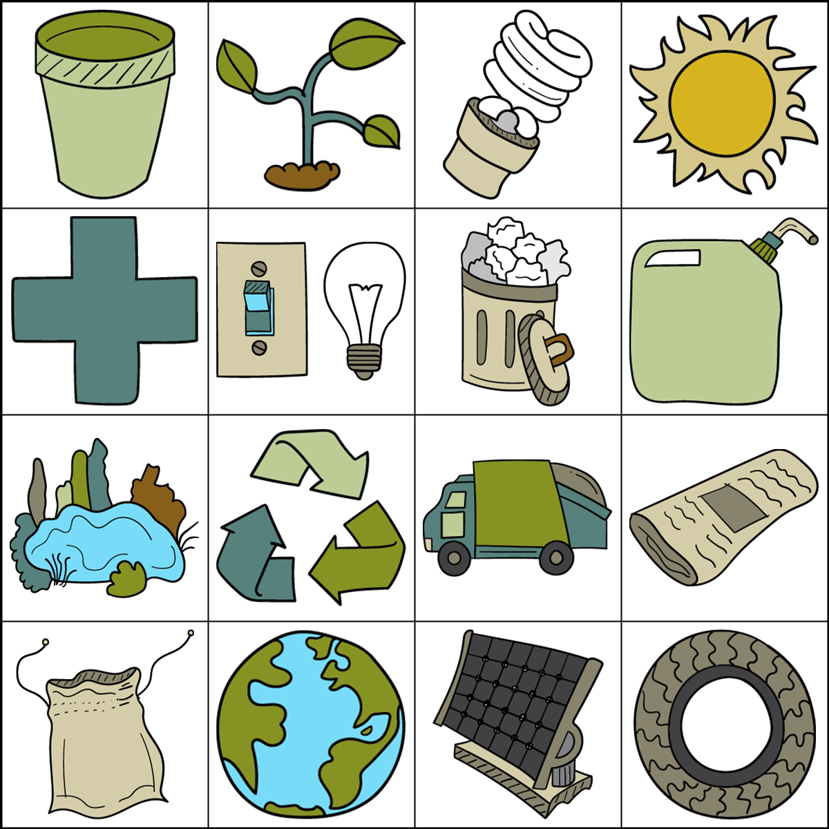 Simply Love PLR Earth Day Bingo Template Set 4 X 4