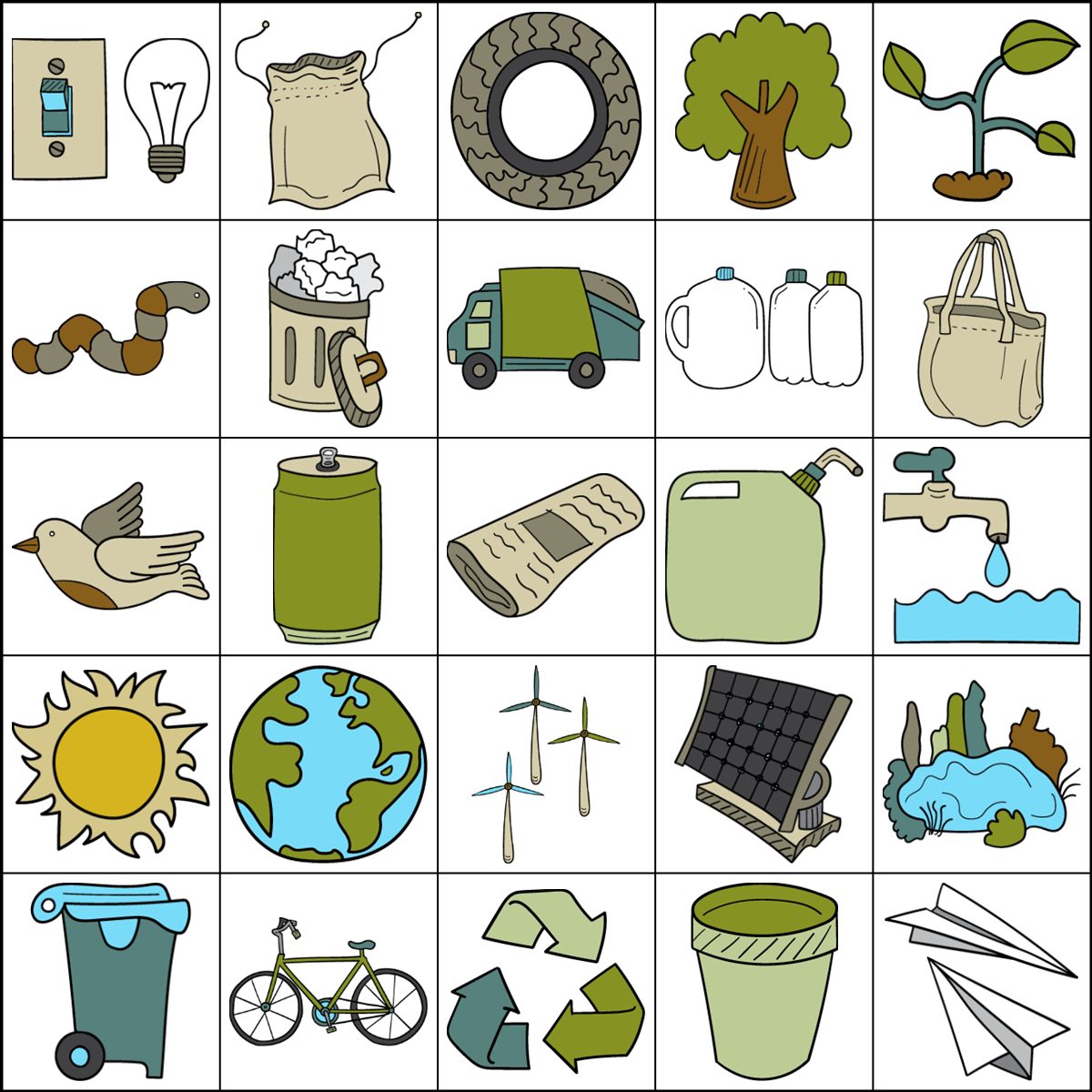 Simply Love PLR Earth Day Bingo Template Set 5 X 5