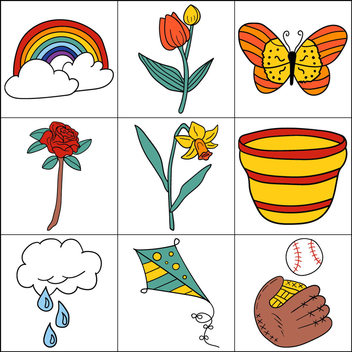Spring Bingo Template Set