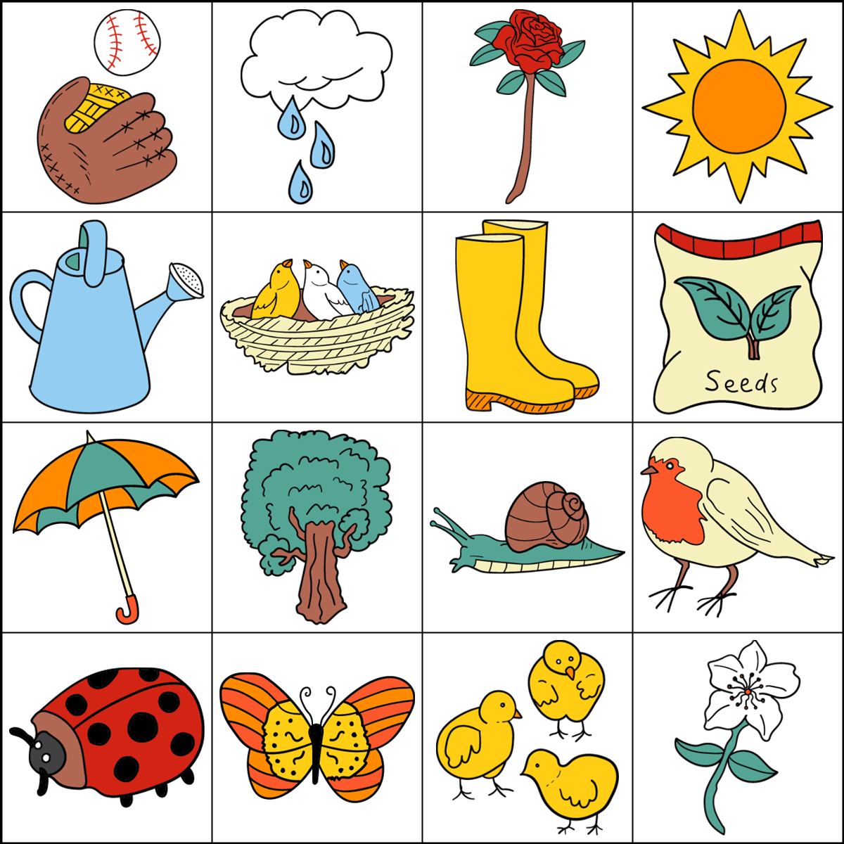 Spring Bingo Template Set