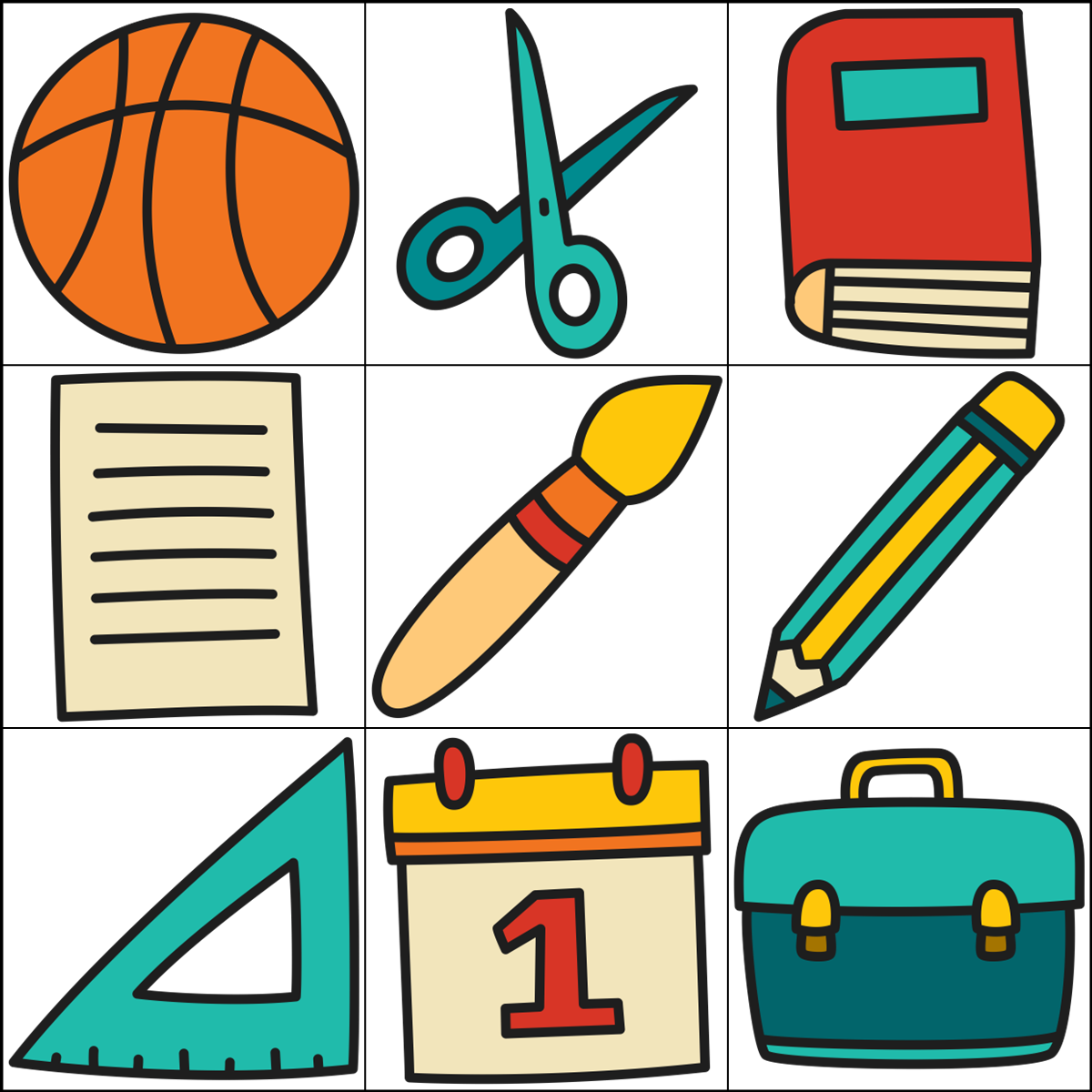 Back to School Bingo Template