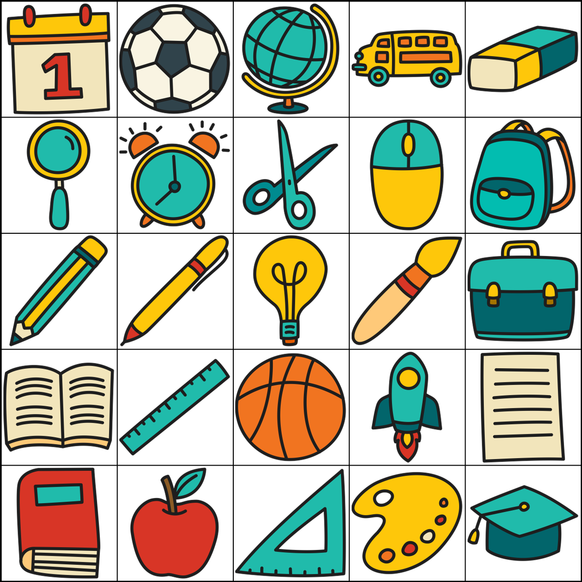 Back to School Bingo Template
