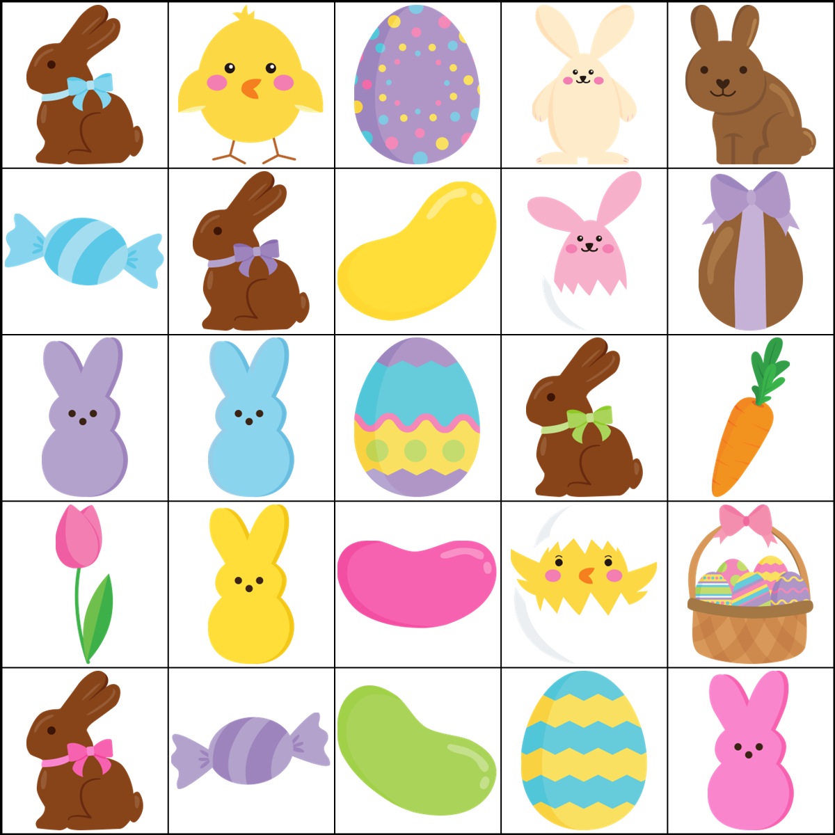 Simply Love PLR Easter Bingo Template Set 5 X 5