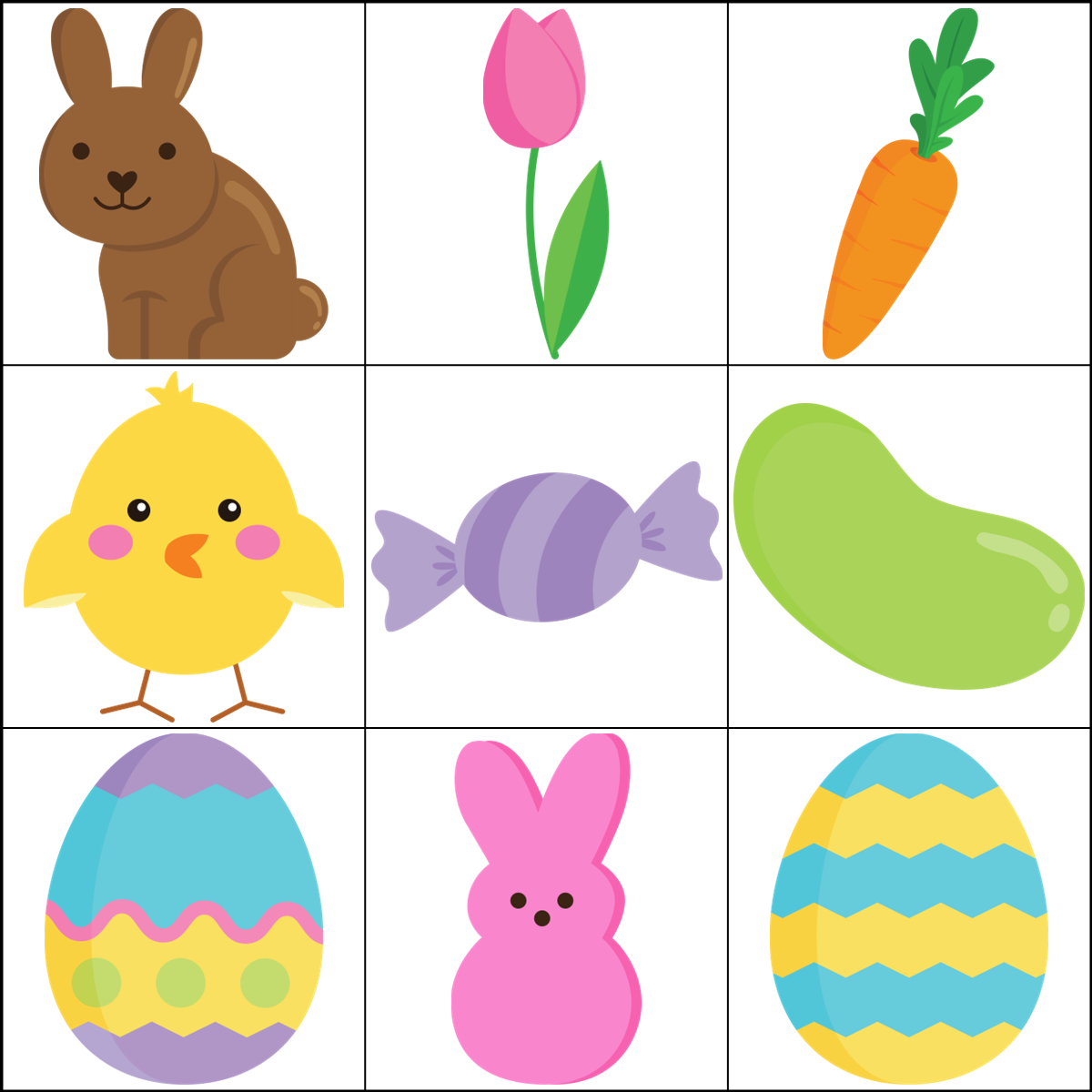 Simply Love PLR Easter Bingo Template Set 3 X 3