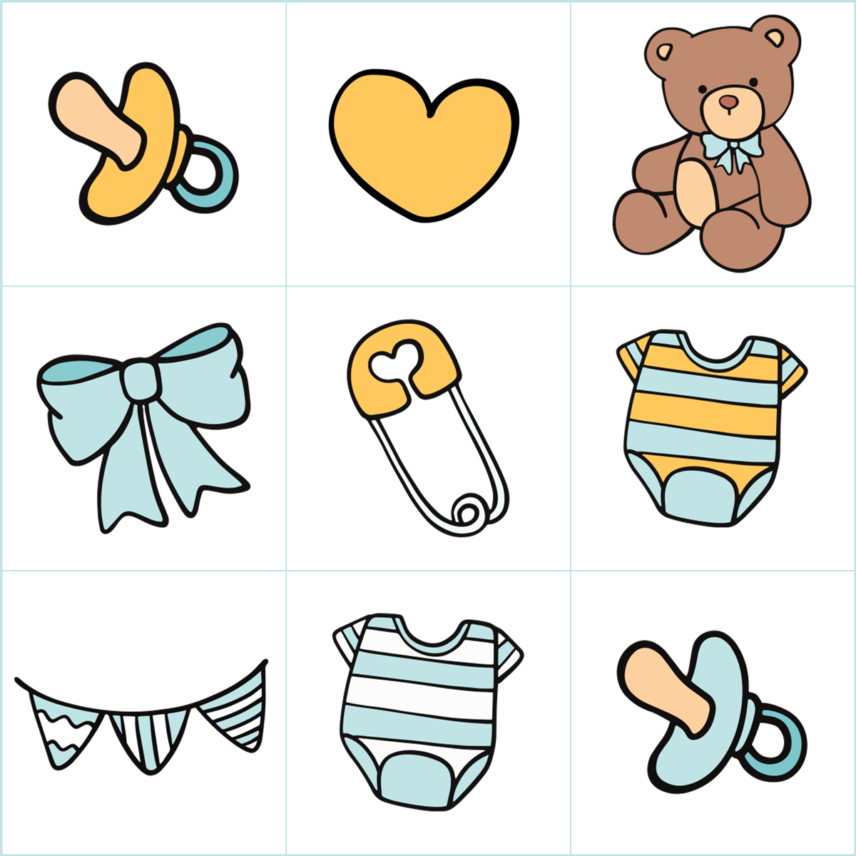 Baby Boy Shower Bingo Cards