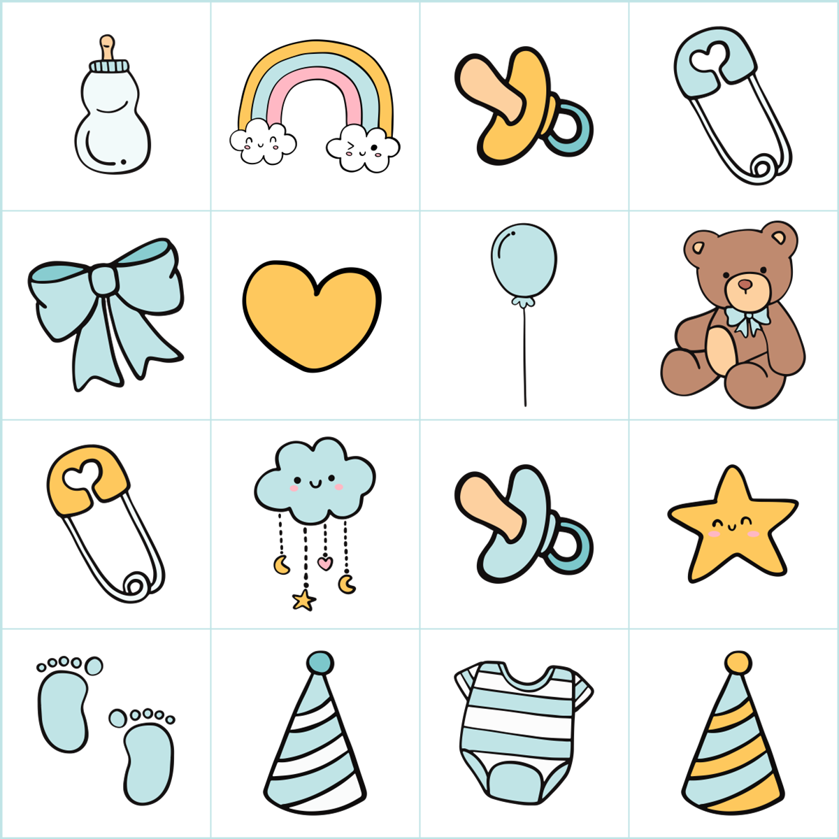 Baby Boy Shower Bingo Cards