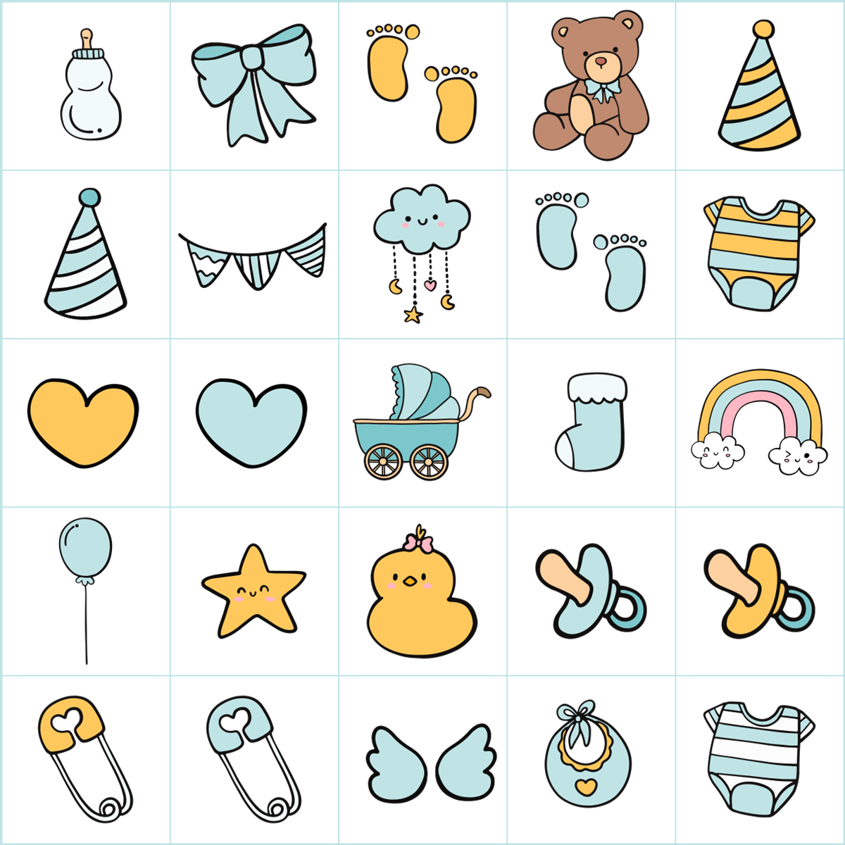 Baby Boy Shower Bingo Cards
