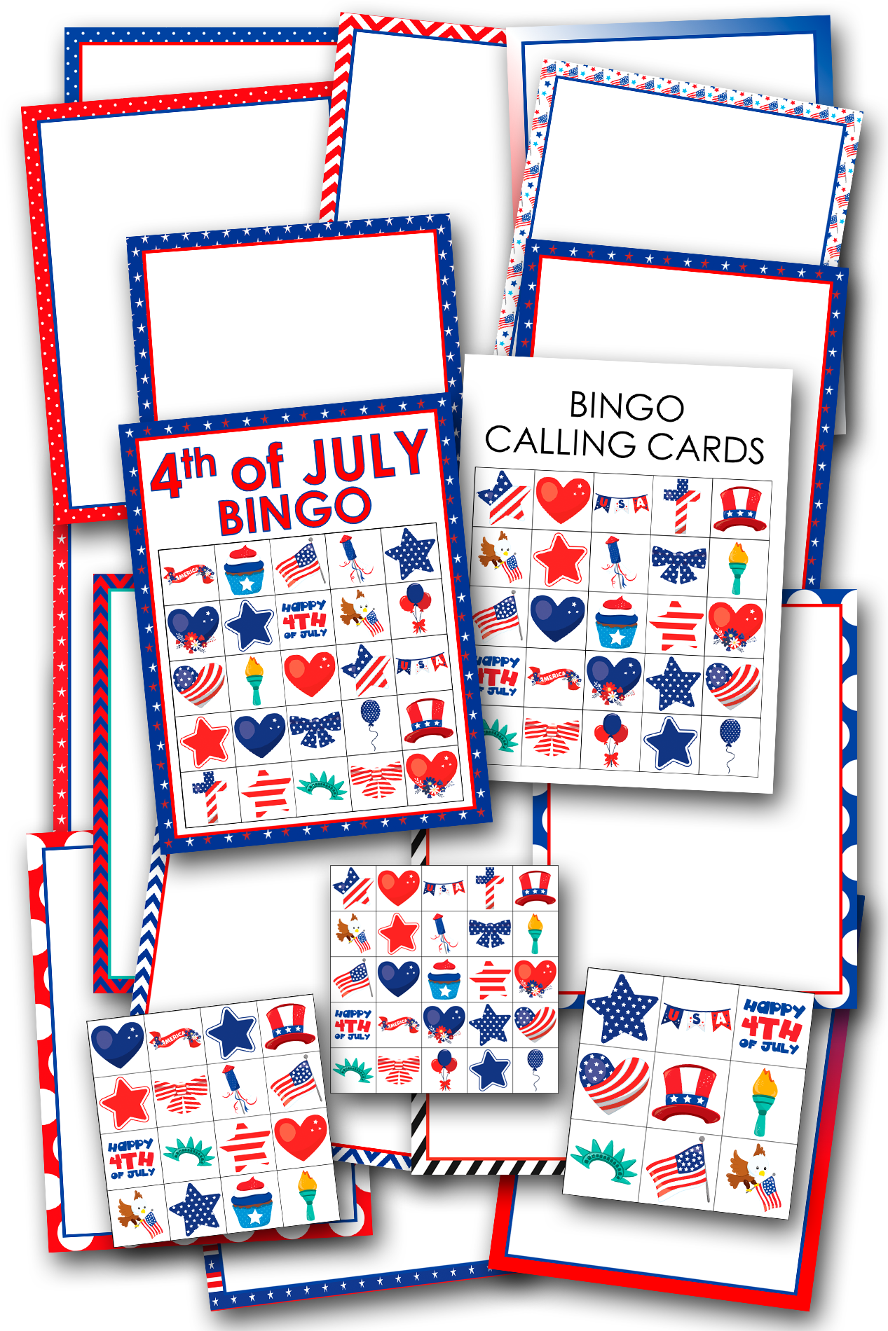 4th of July Bingo Template Set