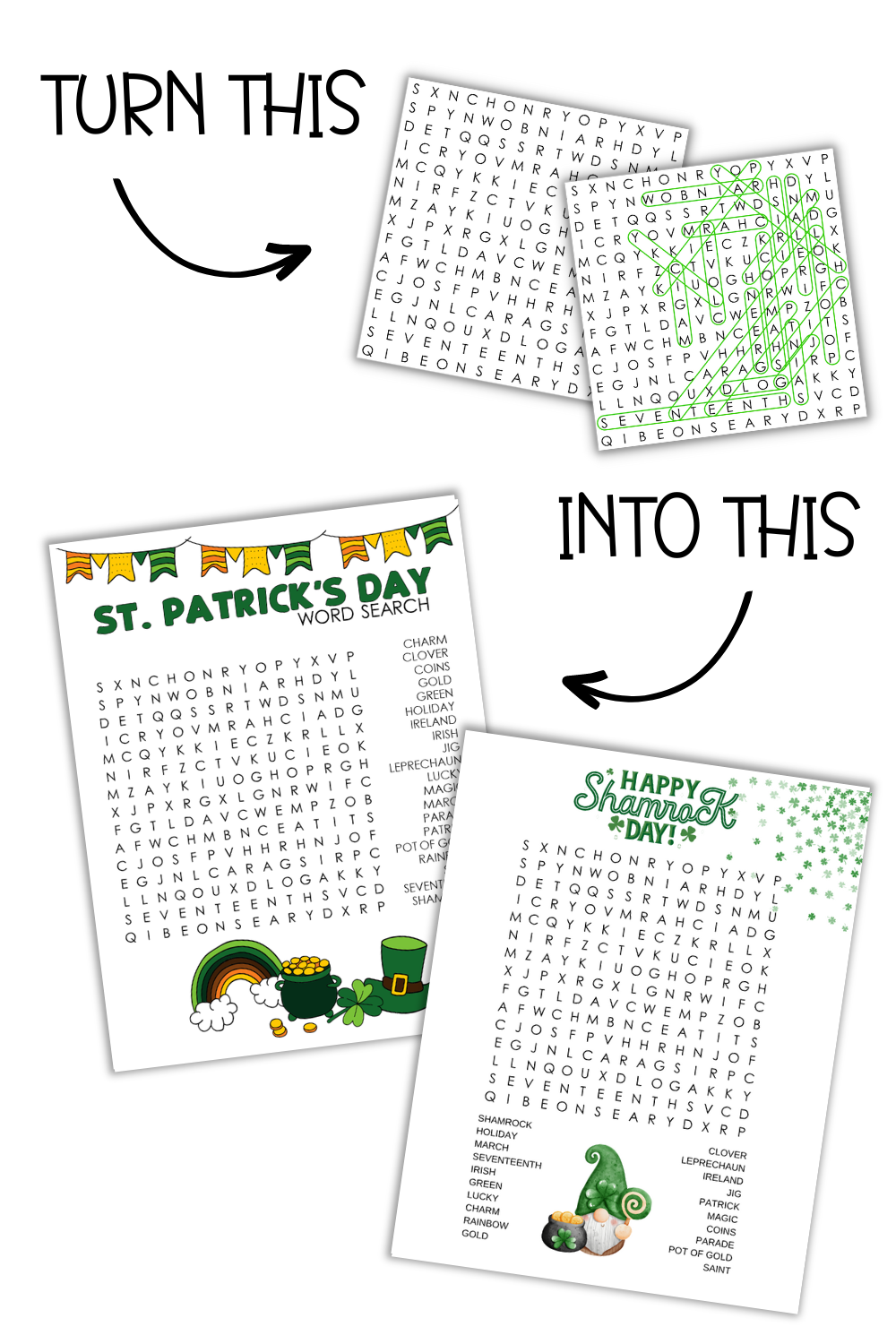 Simply Love PLR St. Patrick's Day Word Search Template
