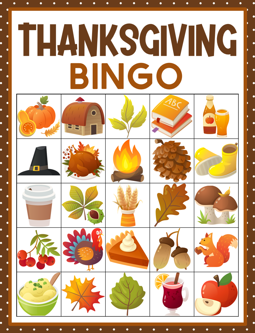 Simply Love Printables Thanksgiving Bingo Set