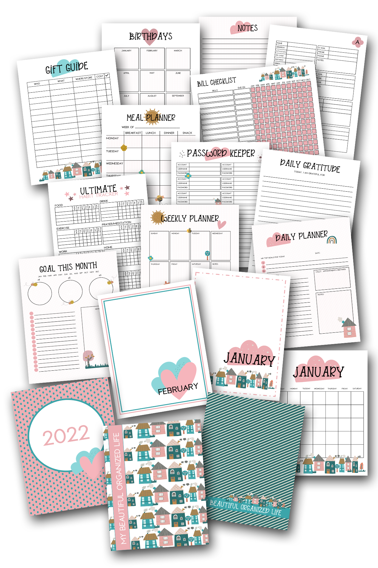 Simply Love PLR My Beautiful Organized Life Planner House-Theme Home Organization