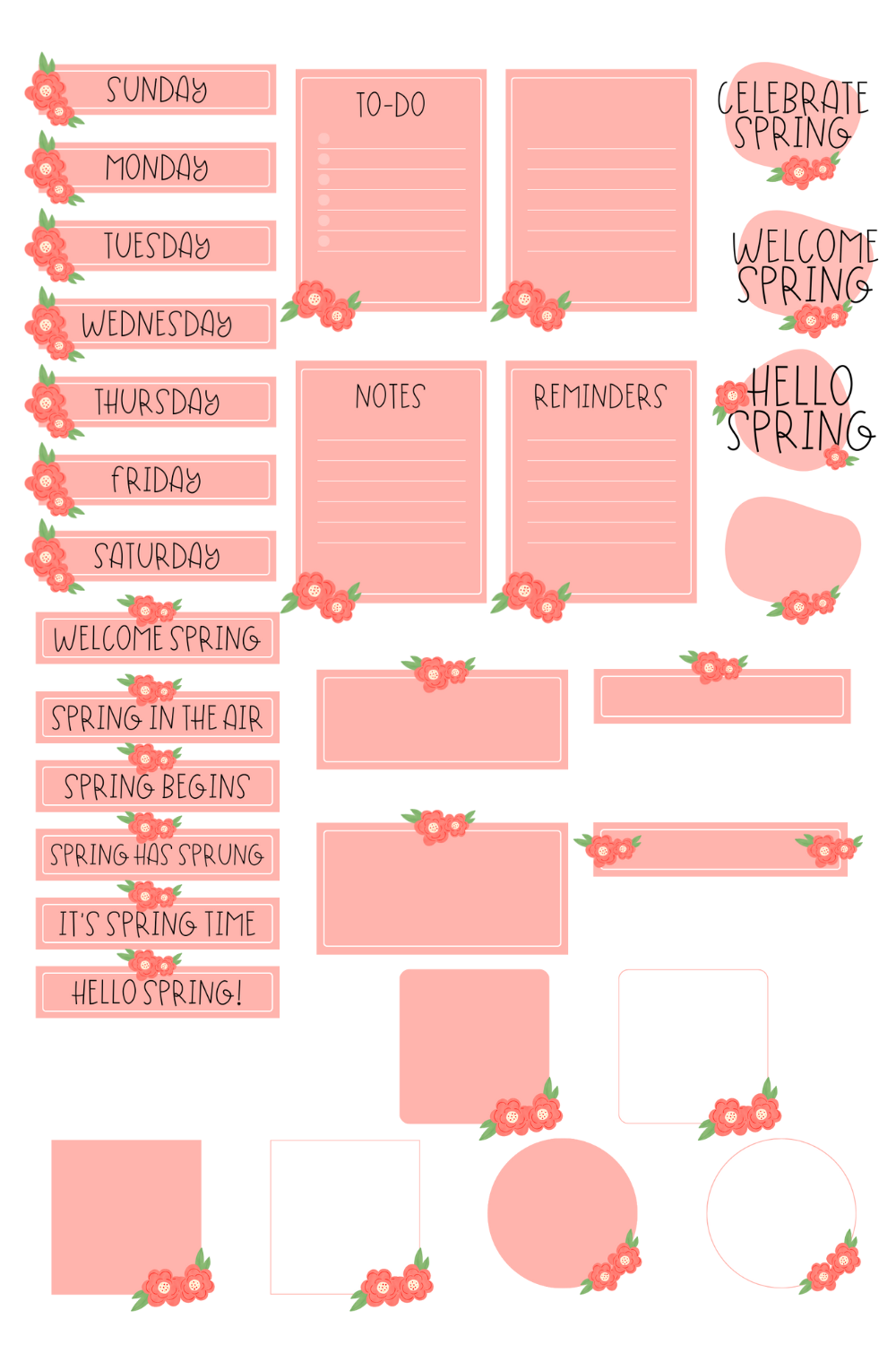 Simply Love PLR Spring Planner Clipart Flower