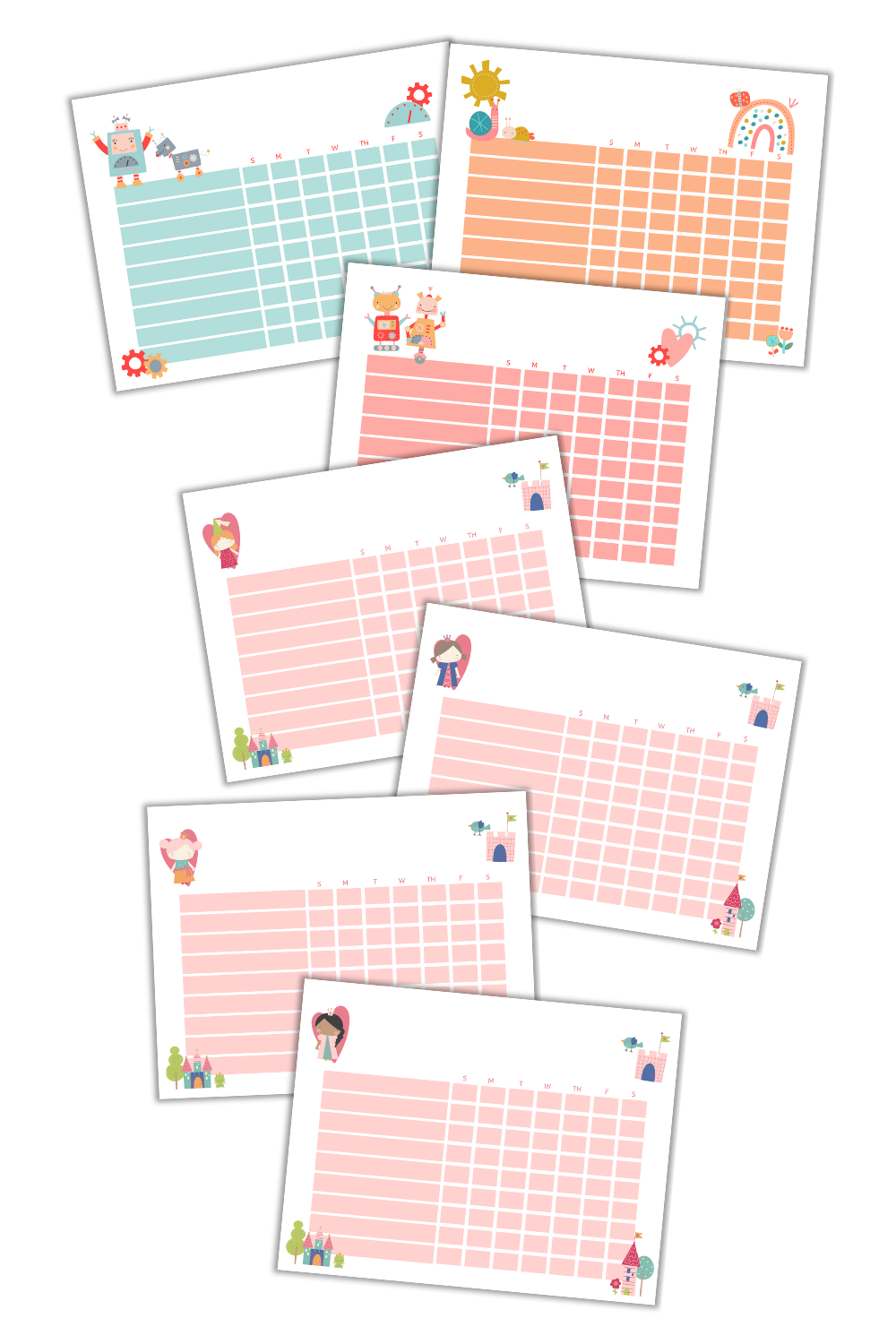 Simply Love PLR Chore Templates Variety Colors