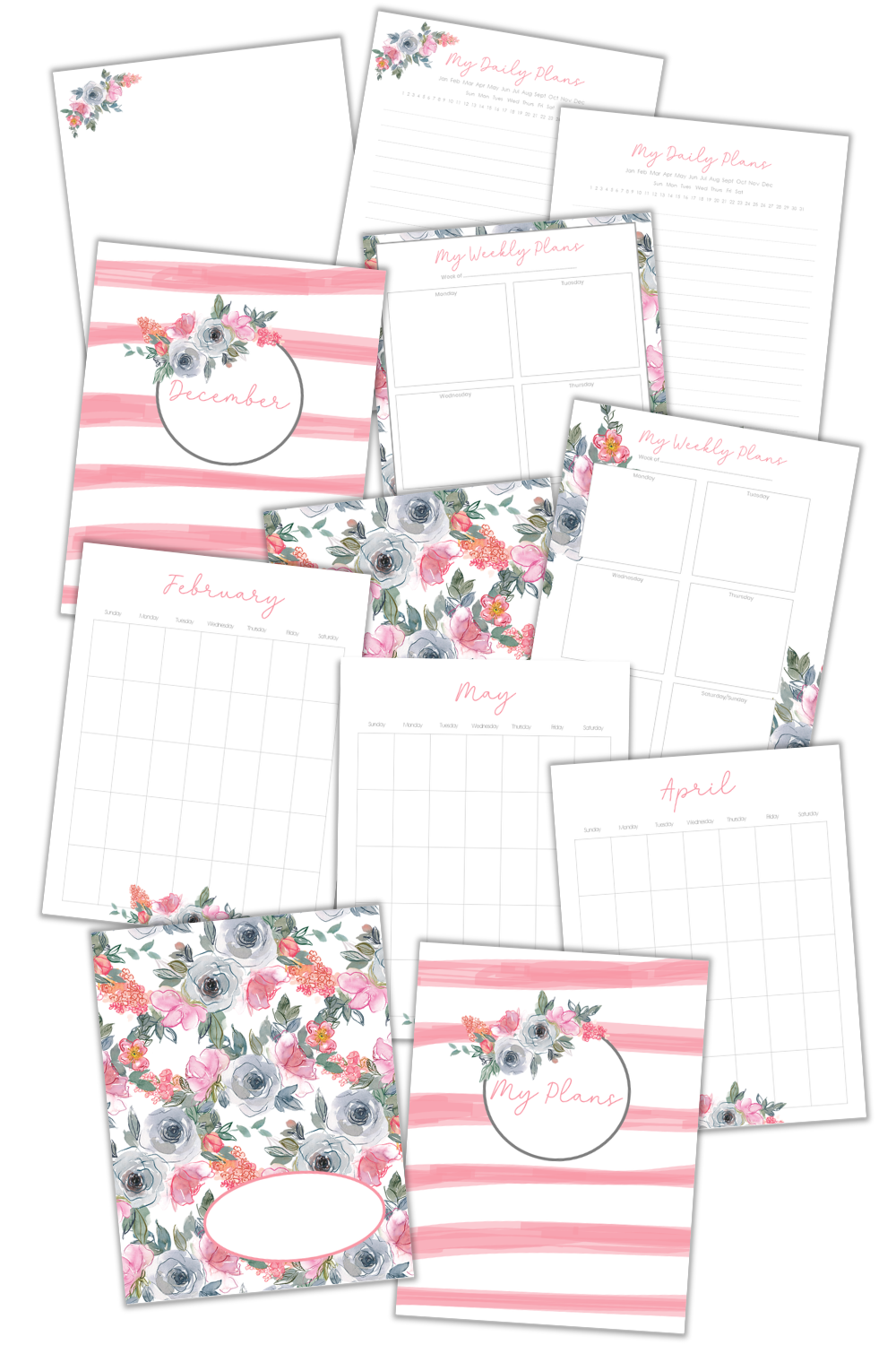 Simply Love PLR DFY Pink Floral Planner